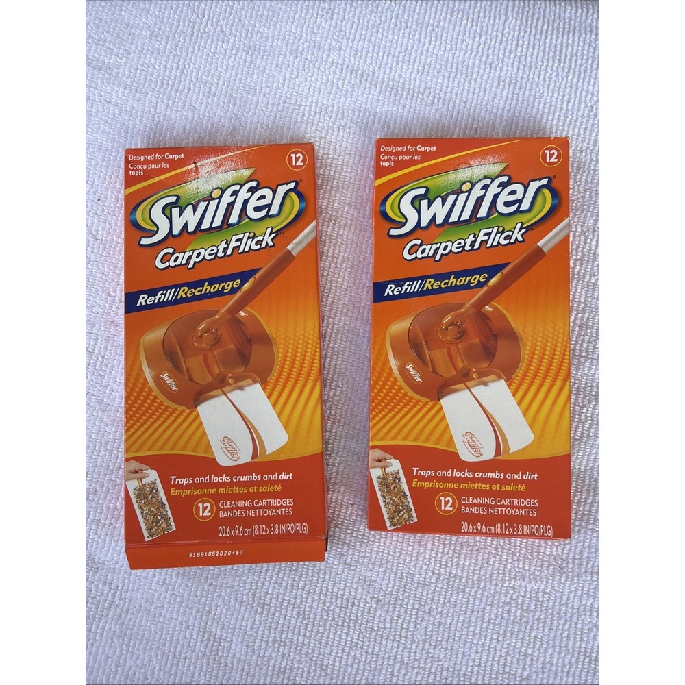Swiffer CarpetFlick Refill Recharge x2 12 Ct Set Of 2 1 New 1 Open Box